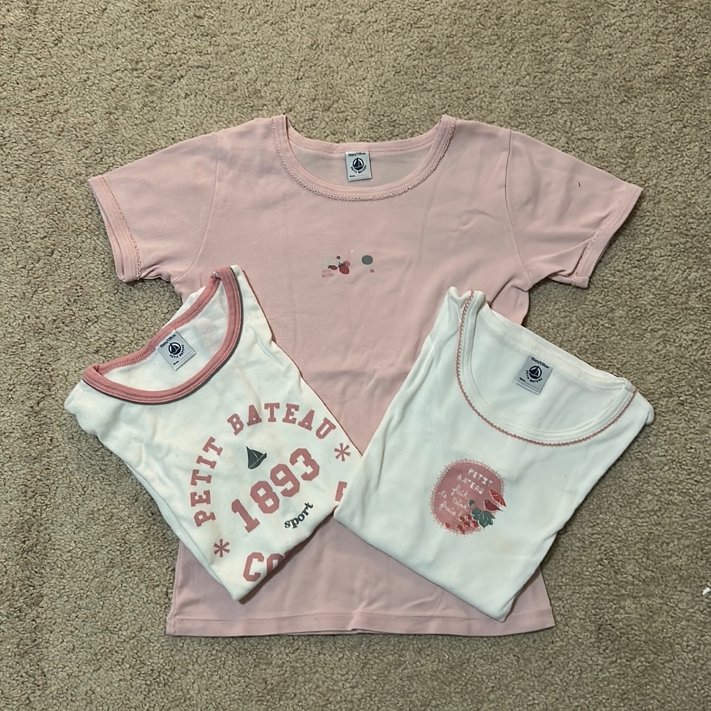 petit bateu size 10 set of 3 cotton shirts
